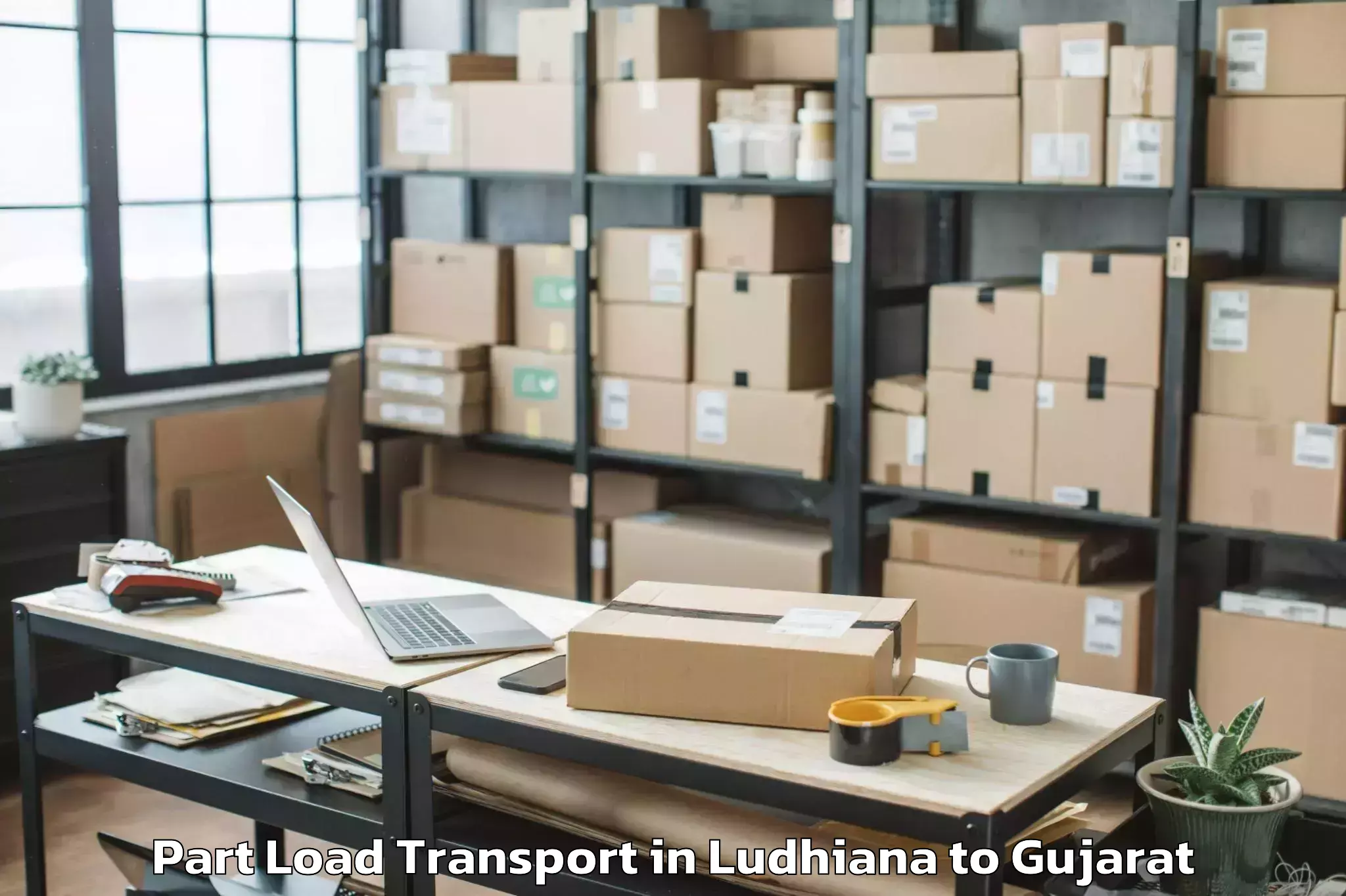 Top Ludhiana to Rai University Ahmedabad Part Load Transport Available